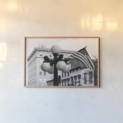 Kentucky Flag by Deborah Revell. shown as a paper print in a natural frame. Available as a archival giclee rolled canvas, fine art paper, or poster print. SKU 94191i.