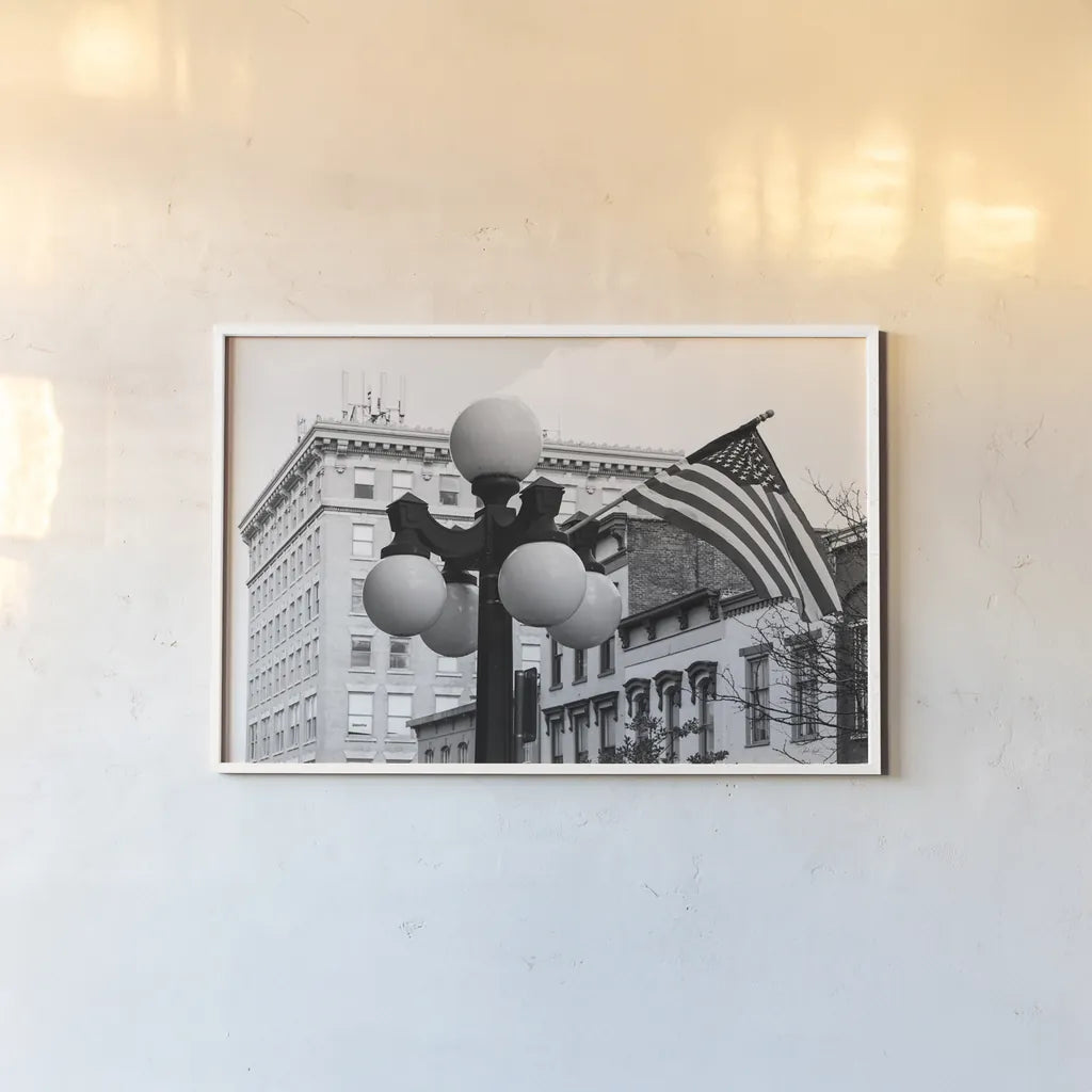 Kentucky Flag by Deborah Revell. shown as a paper print in a white frame. Available as a archival giclee rolled canvas, fine art paper, or poster print. SKU 94191i.