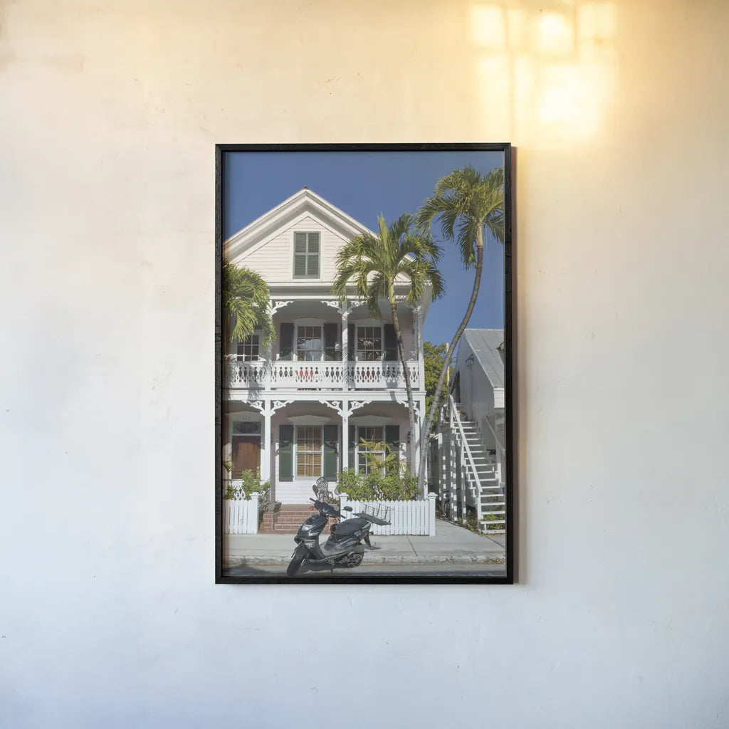 Key West by Deborah Revell. shown as a paper print in a black flame. Available as a archival giclee rolled canvas, fine art paper, or poster print. SKU 94192h.