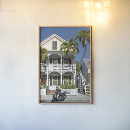 Key West by Deborah Revell. shown as a paper print in a natural frame. Available as a archival giclee rolled canvas, fine art paper, or poster print. SKU 94192h.