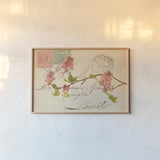 Letters to My Love III by Deborah Revell. shown as a paper print in a natural frame. Available as a archival giclee rolled canvas, fine art paper, or poster print. SKU 95481i.