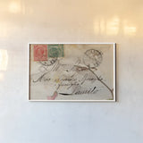 Letters to My Love IV by Deborah Revell. shown as a paper print in a white frame. Available as a archival giclee rolled canvas, fine art paper, or poster print. SKU 95482i.