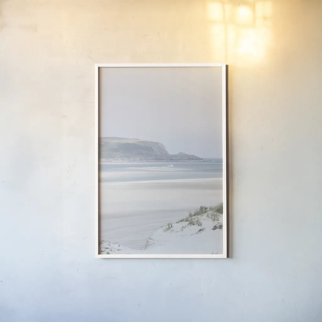 Light and Sand I by Deborah Revell. shown as a paper print in a white frame. Available as a archival giclee rolled canvas, fine art paper, or poster print. SKU 101048h.