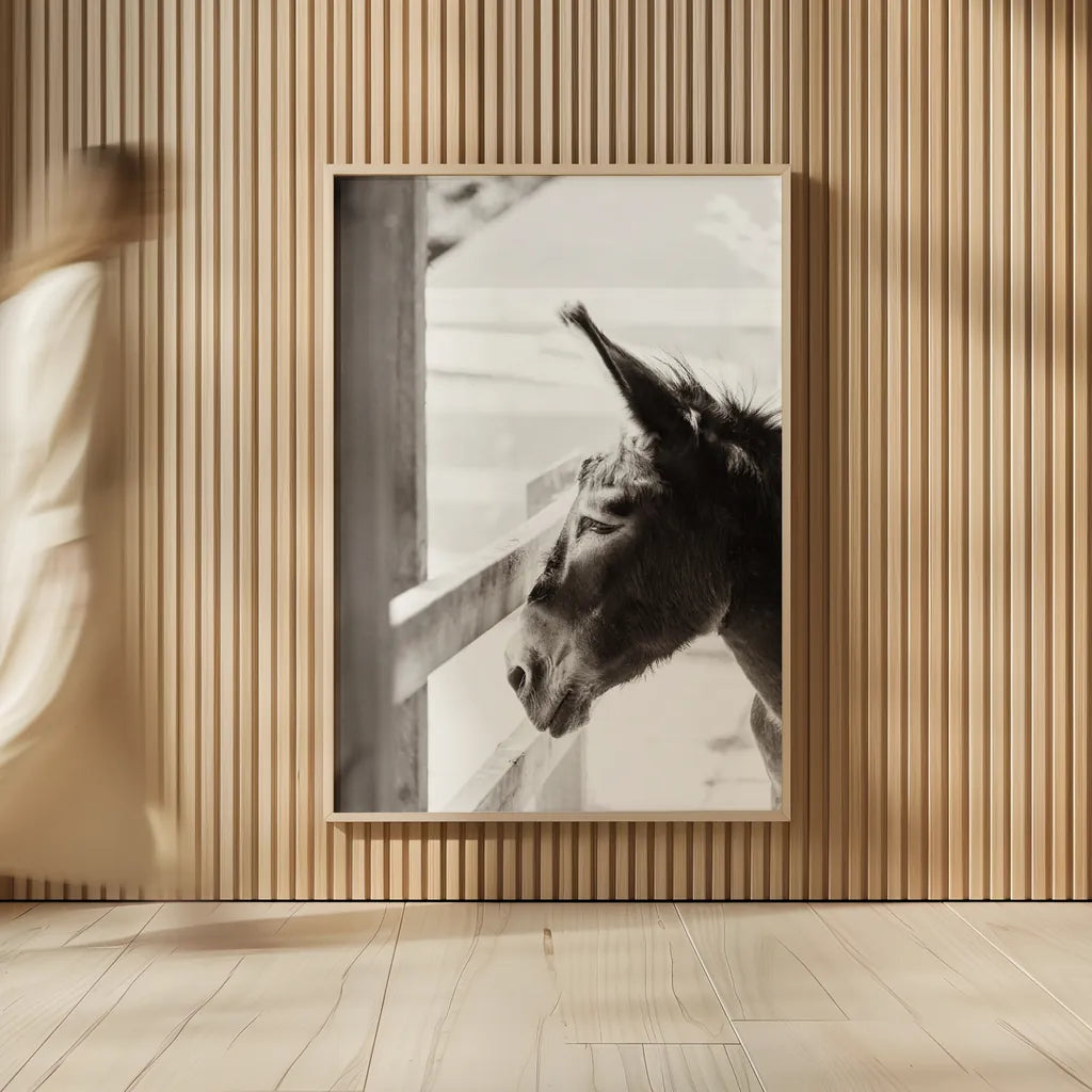 Little Donkey I by Deborah Revell. shown as over sized large wall art. Available as an archival giclee rolled canvas, fine art paper, or poster print. SKU 100657h.