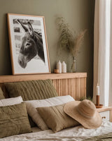 Little Donkey V by Deborah Revell. shown as a paper print in a natural frame. Available as a archival giclee rolled canvas, fine art paper, or poster print. SKU 100661h.