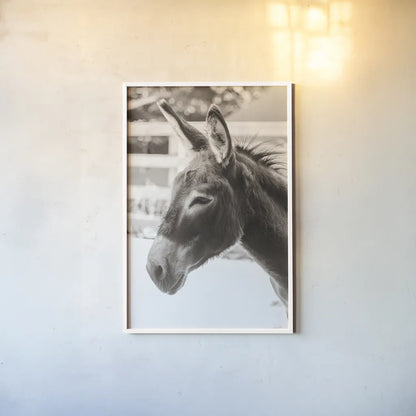 Little Donkey V by Deborah Revell. shown as a paper print in a white frame. Available as a archival giclee rolled canvas, fine art paper, or poster print. SKU 100661h.