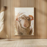 Little Lamb by Deborah Revell. shown as over sized large wall art. Available as an archival giclee rolled canvas, fine art paper, or poster print. SKU 96305h.