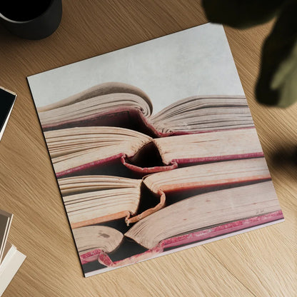 Livres Rouge by Deborah Revell. Shown as a detailed flat fine art print, highlighting archival giclee quality. Available as an archival giclee rolled canvas, fine art paper, or poster print. SKU 96920a.