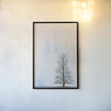 Lone Tree by Deborah Revell. shown as a paper print in a black flame. Available as a archival giclee rolled canvas, fine art paper, or poster print. SKU 90975h.