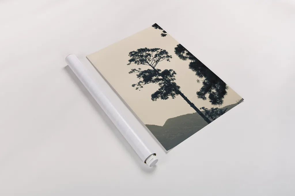 Lone Tree Japan by Deborah Revell. shown as a rolled paper print. Available as archival giclee rolled canvas, fine art paper, or poster print. SKU 100073h.