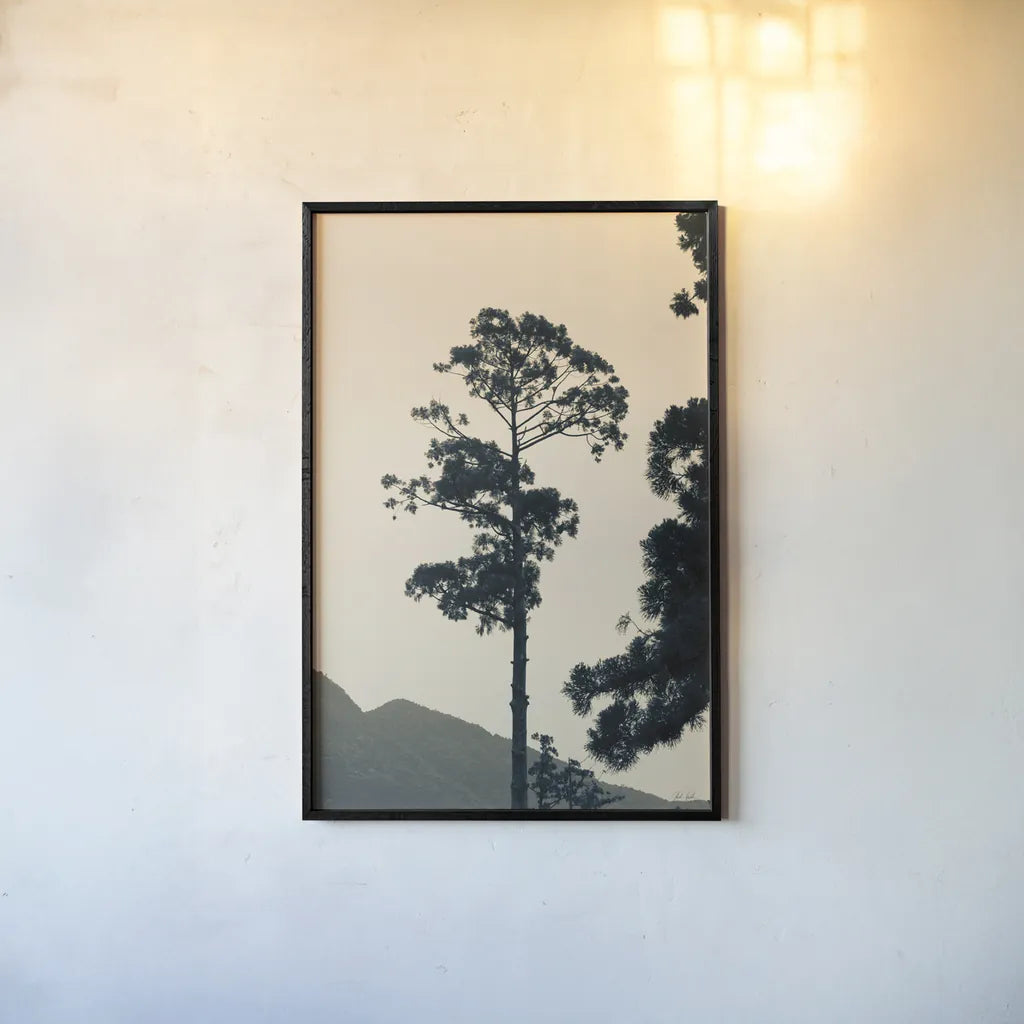 Lone Tree Japan by Deborah Revell. shown as a paper print in a black flame. Available as a archival giclee rolled canvas, fine art paper, or poster print. SKU 100073h.
