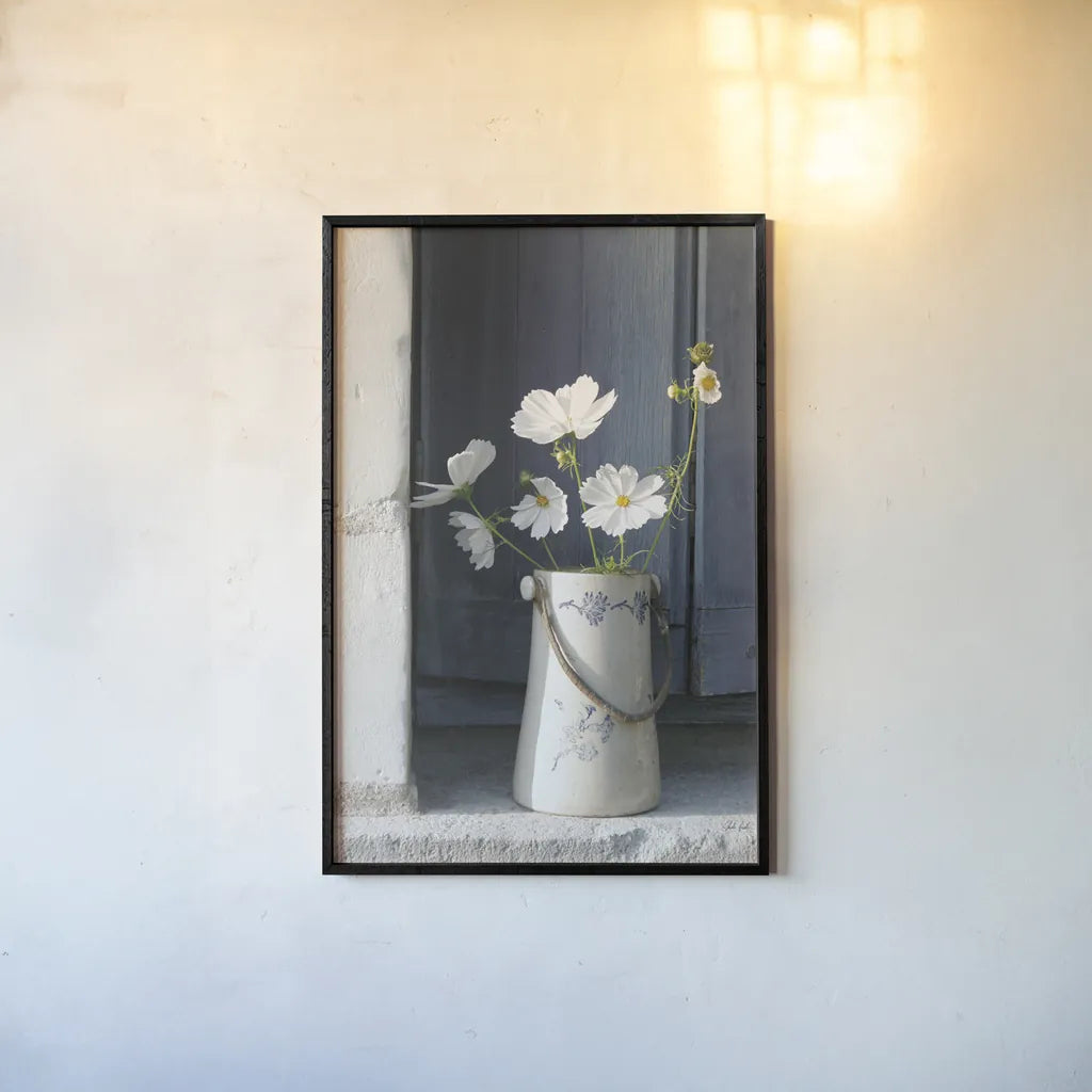 Madame Sards Jug by Deborah Revell. shown as a paper print in a black flame. Available as a archival giclee rolled canvas, fine art paper, or poster print. SKU 96631h.