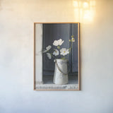 Madame Sards Jug by Deborah Revell. shown as a paper print in a natural frame. Available as a archival giclee rolled canvas, fine art paper, or poster print. SKU 96631h.