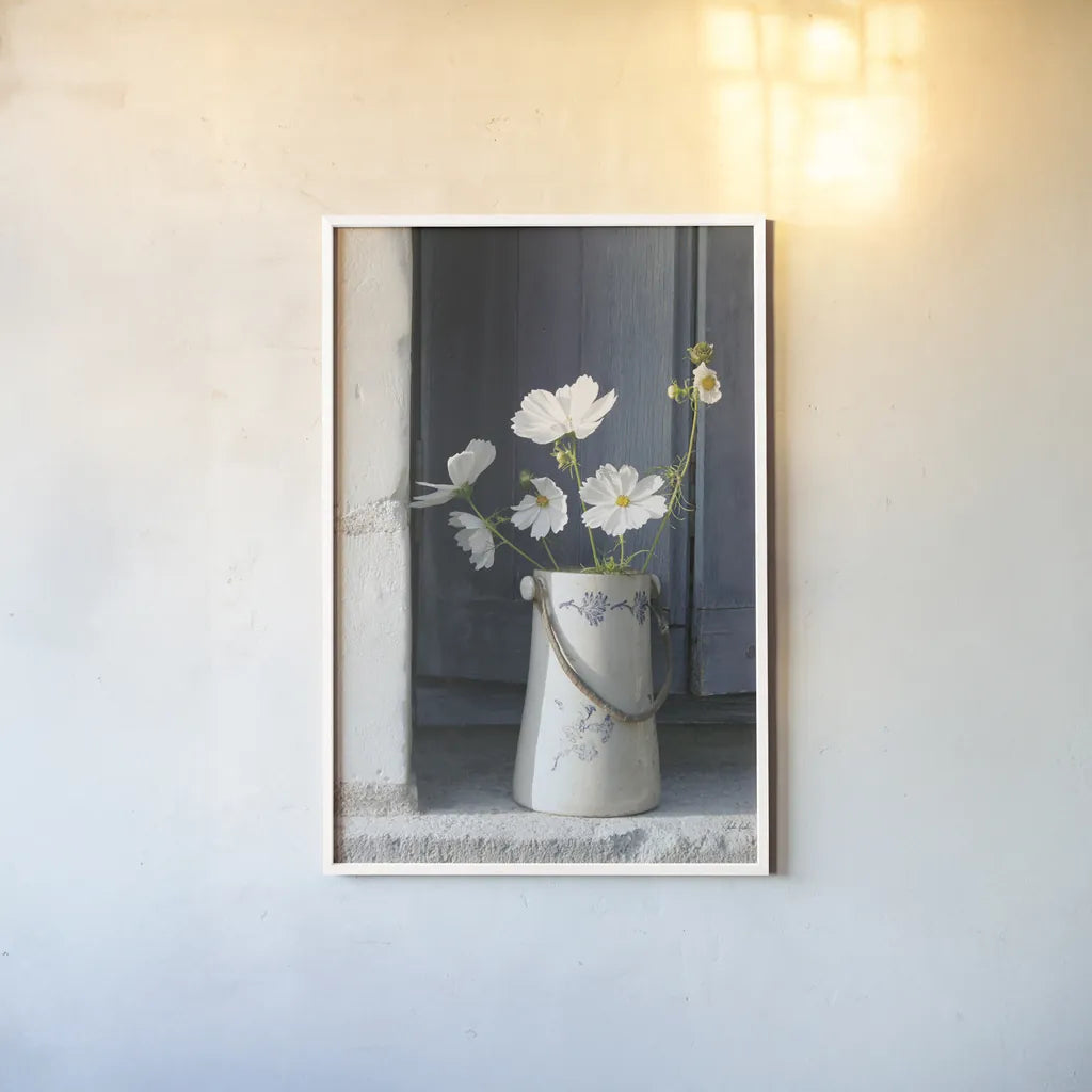 Madame Sards Jug by Deborah Revell. shown as a paper print in a white frame. Available as a archival giclee rolled canvas, fine art paper, or poster print. SKU 96631h.