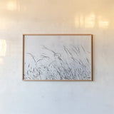 Meadow Grass I by Deborah Revell. shown as a paper print in a natural frame. Available as a archival giclee rolled canvas, fine art paper, or poster print. SKU 93436i.