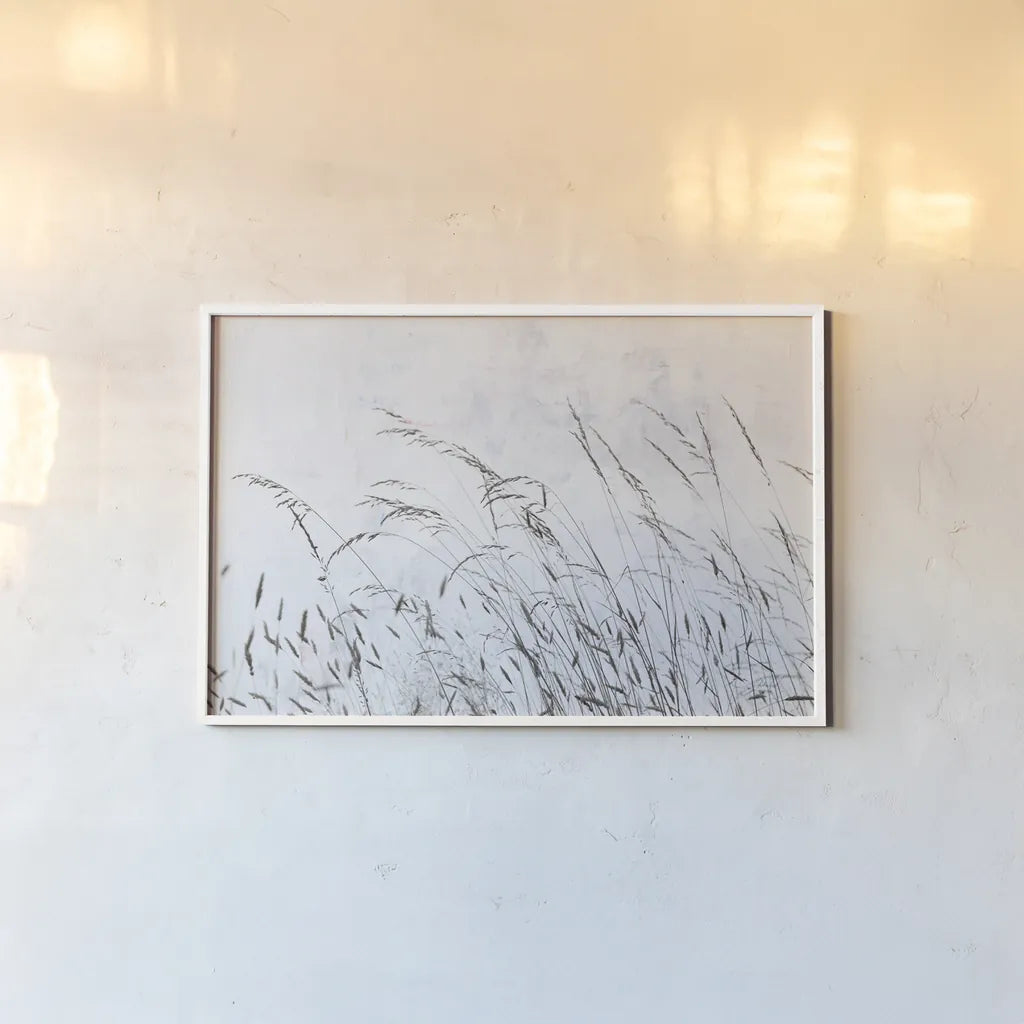 Meadow Grass I by Deborah Revell. shown as a paper print in a white frame. Available as a archival giclee rolled canvas, fine art paper, or poster print. SKU 93436i.