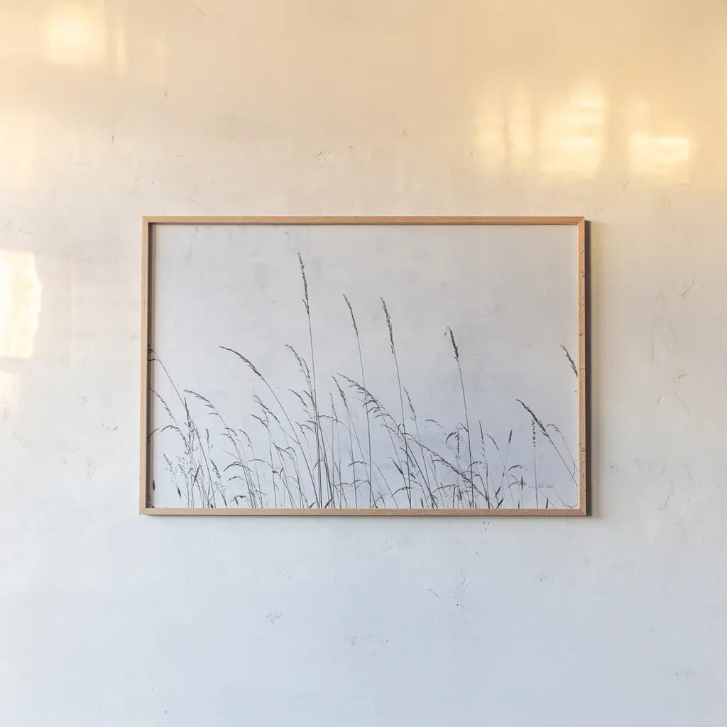 Meadow Grass II by Deborah Revell. shown as a paper print in a natural frame. Available as a archival giclee rolled canvas, fine art paper, or poster print. SKU 93437i.