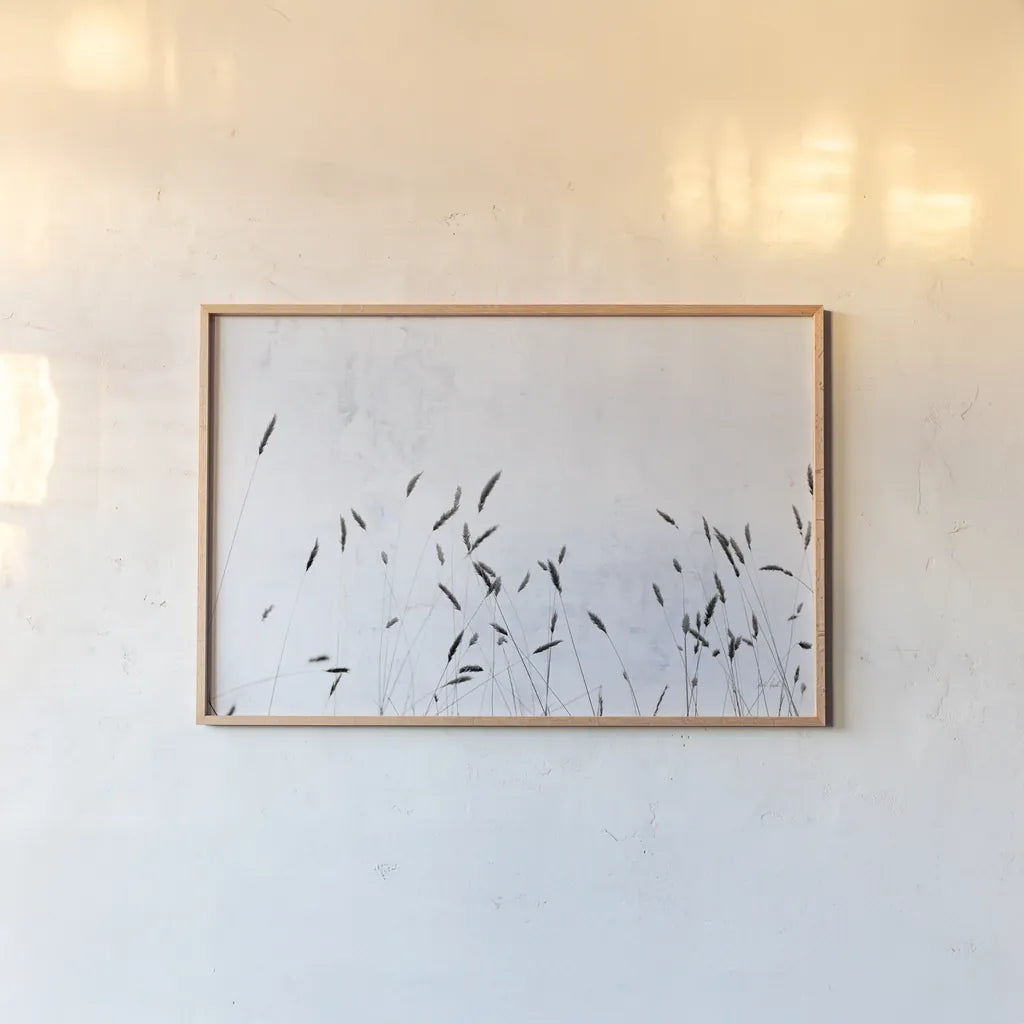 Meadow Grass III by Deborah Revell. shown as a paper print in a natural frame. Available as a archival giclee rolled canvas, fine art paper, or poster print. SKU 93438i.