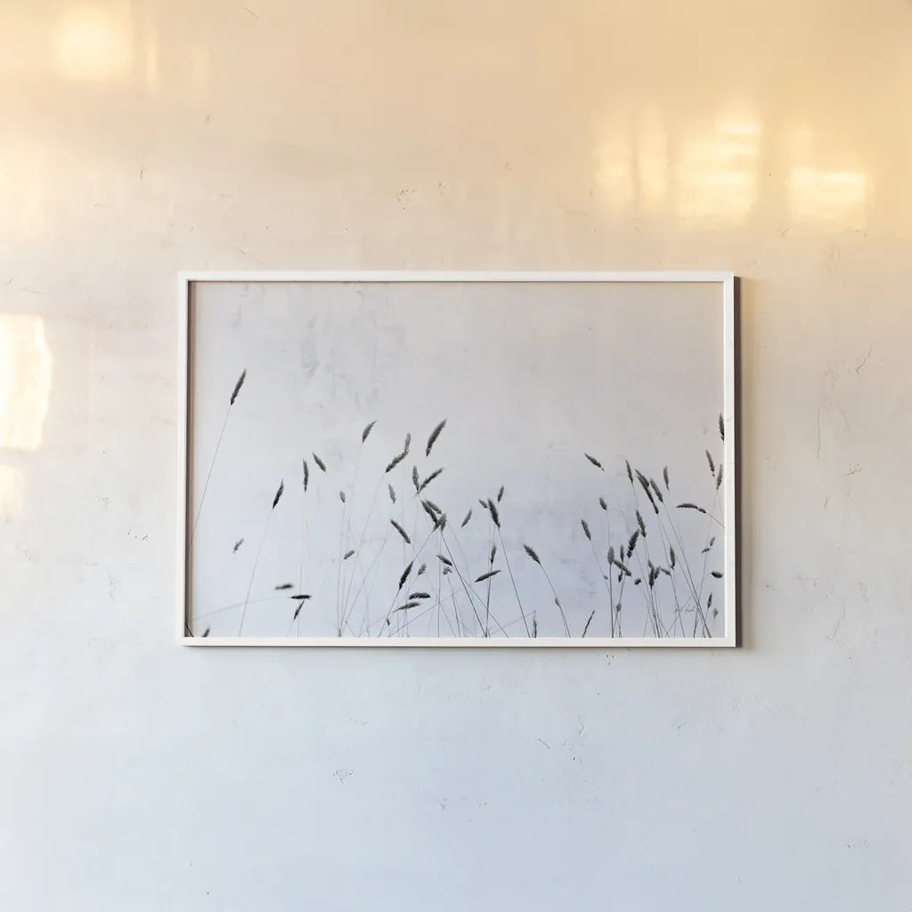 Meadow Grass III by Deborah Revell. shown as a paper print in a white frame. Available as a archival giclee rolled canvas, fine art paper, or poster print. SKU 93438i.