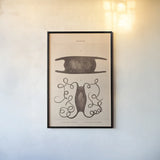 Mermaid Purse by Deborah Revell. shown as a paper print in a black flame. Available as a archival giclee rolled canvas, fine art paper, or poster print. SKU 95763h.