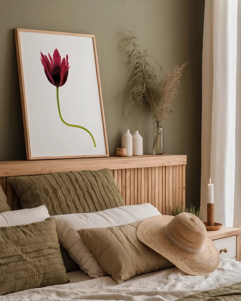 Moody Beauty III by Deborah Revell. shown as a paper print in a natural frame. Available as a archival giclee rolled canvas, fine art paper, or poster print. SKU 92729h.