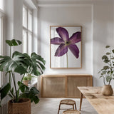 Moody Beauty IV by Deborah Revell. shown as a print in a natural wood frame in a dining room. Available as a archival giclee rolled canvas, fine art paper, or poster print. SKU 92730h.