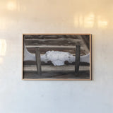 Moose Antler I by Deborah Revell. shown as a paper print in a natural frame. Available as a archival giclee rolled canvas, fine art paper, or poster print. SKU 102082i.