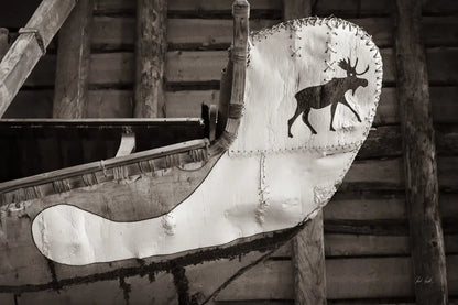 Moose Canoe by Deborah Revell. SKU 96602i. Archival Giclee Fine art print for wall decor.