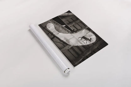 Moose Canoe by Deborah Revell. shown as a rolled paper print. Available as archival giclee rolled canvas, fine art paper, or poster print. SKU 96602i.