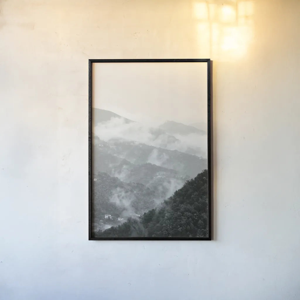 Morning Mist II by Deborah Revell. shown as a paper print in a black flame. Available as a archival giclee rolled canvas, fine art paper, or poster print. SKU 92031h.