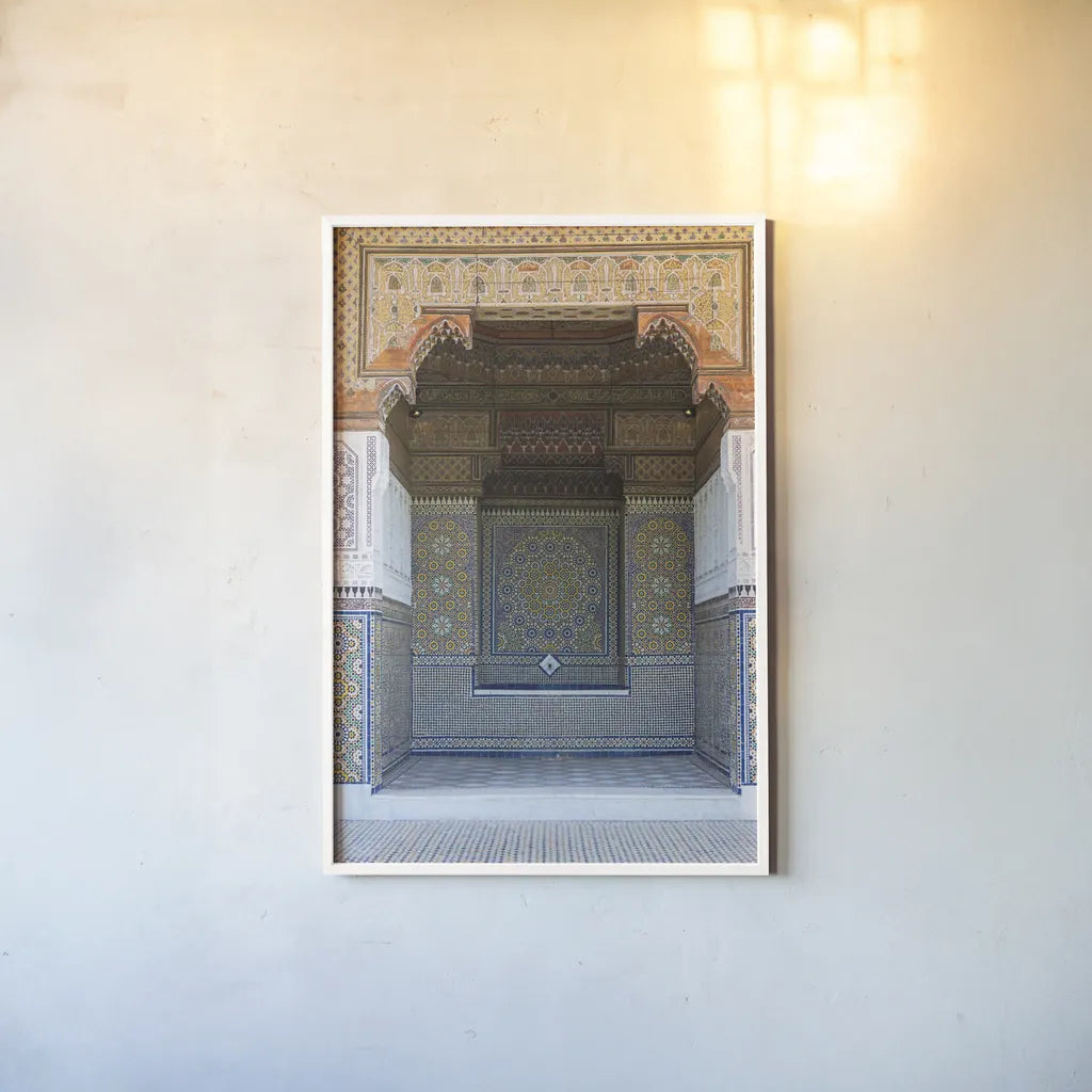 Morocco III by Deborah Revell. shown as a paper print in a white frame. Available as a archival giclee rolled canvas, fine art paper, or poster print. SKU 94344h.