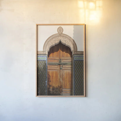Morocco IV by Deborah Revell. shown as a paper print in a natural frame. Available as a archival giclee rolled canvas, fine art paper, or poster print. SKU 94345h.