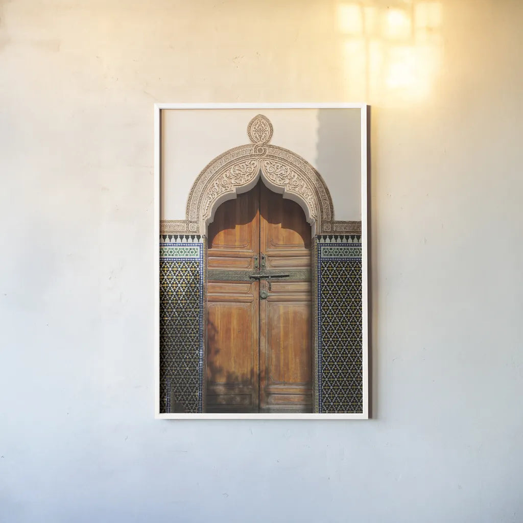 Morocco IV by Deborah Revell. shown as a paper print in a white frame. Available as a archival giclee rolled canvas, fine art paper, or poster print. SKU 94345h.