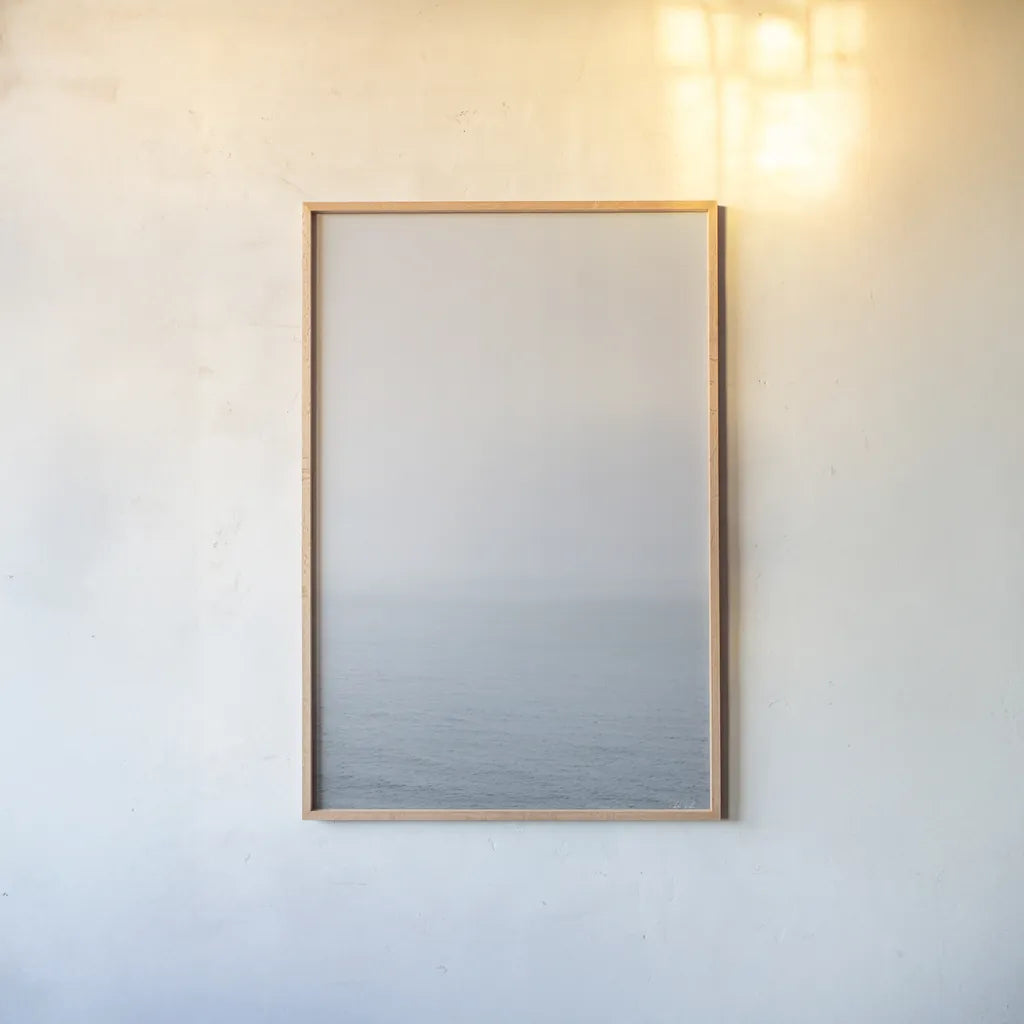 New Horizons I by Deborah Revell. shown as a paper print in a natural frame. Available as a archival giclee rolled canvas, fine art paper, or poster print. SKU 100319h.