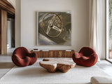 Old Sport I by Deborah Revell. Shown as extra-large giant wall art in a modern living room. Available as an archival giclee rolled canvas, fine art paper, or poster print. SKU 96047a.