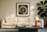 Old Sport II by Deborah Revell. Displayed in a glass frame with matte in a clean modern living room. Available as an archival giclee rolled canvas, fine art paper, or poster print. SKU 96048a.