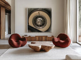 Old Sport II by Deborah Revell. Shown as extra-large giant wall art in a modern living room. Available as an archival giclee rolled canvas, fine art paper, or poster print. SKU 96048a.