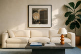 Old Sport III by Deborah Revell. Displayed in a glass frame with matte in a clean modern living room. Available as an archival giclee rolled canvas, fine art paper, or poster print. SKU 96049a.