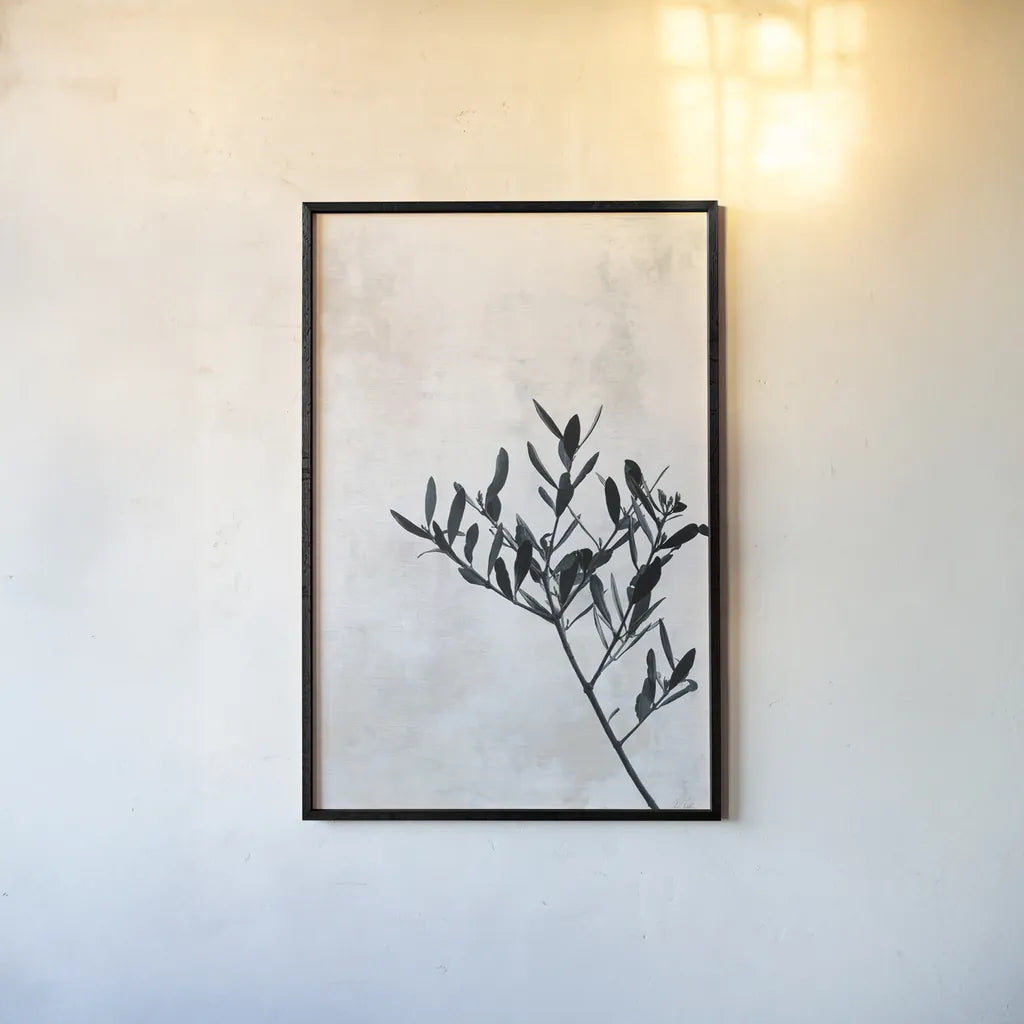 Olive Branch by Deborah Revell. shown as a paper print in a black flame. Available as a archival giclee rolled canvas, fine art paper, or poster print. SKU 94136h.