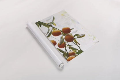 Oranges III by Deborah Revell. shown as a rolled paper print. Available as archival giclee rolled canvas, fine art paper, or poster print. SKU 94130h.