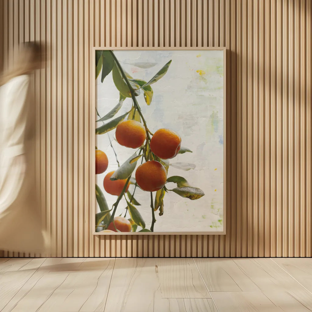 Oranges III by Deborah Revell. shown as over sized large wall art. Available as an archival giclee rolled canvas, fine art paper, or poster print. SKU 94130h.