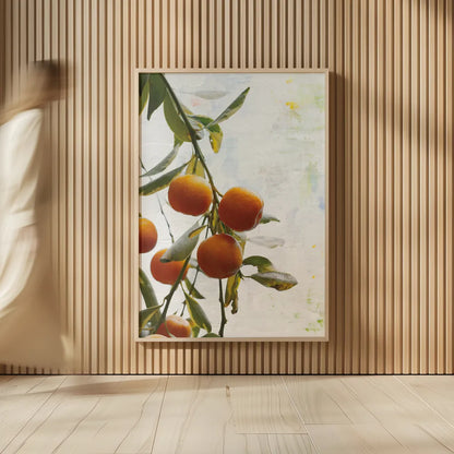 Oranges III by Deborah Revell. shown as over sized large wall art. Available as an archival giclee rolled canvas, fine art paper, or poster print. SKU 94130h.
