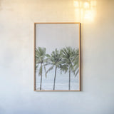 Palm Bay by Deborah Revell. shown as a paper print in a natural frame. Available as a archival giclee rolled canvas, fine art paper, or poster print. SKU 104900h.