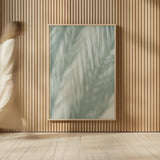 Palm Shadow III by Deborah Revell. shown as over sized large wall art. Available as an archival giclee rolled canvas, fine art paper, or poster print. SKU 94356h.