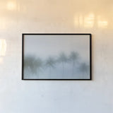 Palms in the Mist III by Deborah Revell. shown as a paper print in a black flame. Available as a archival giclee rolled canvas, fine art paper, or poster print. SKU 104908i.