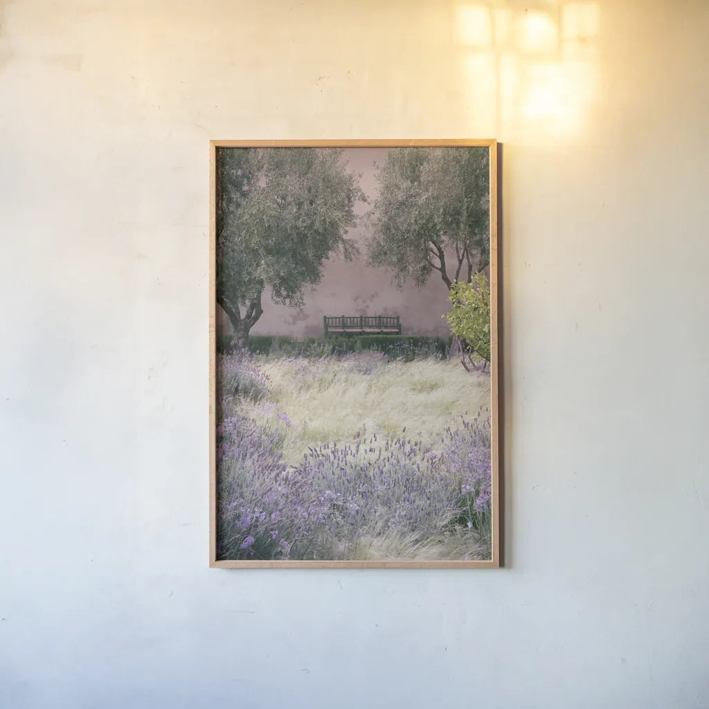 Paradise I by Deborah Revell. shown as a paper print in a natural frame. Available as a archival giclee rolled canvas, fine art paper, or poster print. SKU 94373h.