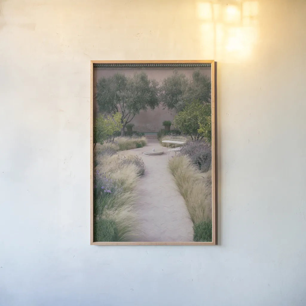 Paradise II by Deborah Revell. shown as a paper print in a natural frame. Available as a archival giclee rolled canvas, fine art paper, or poster print. SKU 94374h.