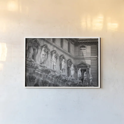 Paris Architecture II by Deborah Revell. shown as a paper print in a white frame. Available as a archival giclee rolled canvas, fine art paper, or poster print. SKU 93487i.