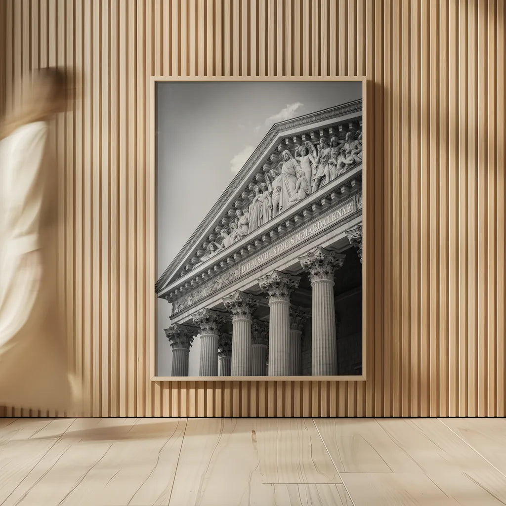 Paris Architecture IV by Deborah Revell. shown as over sized large wall art. Available as an archival giclee rolled canvas, fine art paper, or poster print. SKU 93489h.