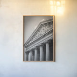 Paris Architecture IV by Deborah Revell. shown as a paper print in a natural frame. Available as a archival giclee rolled canvas, fine art paper, or poster print. SKU 93489h.